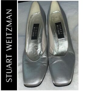🦋 STUART WEITZMAN Silver Heels 9AA